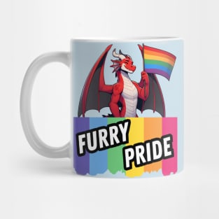 Anthro Scallie Dragon Furry Pride Flag Mug